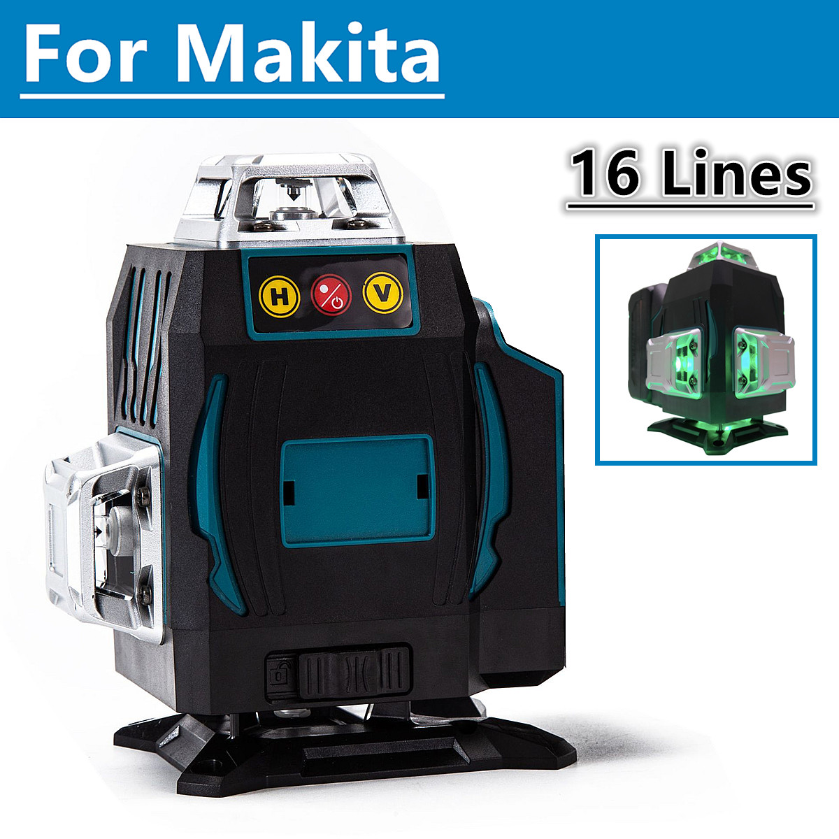 Laser Level 16 Lines 4D Green - Für Makita 18V Akku 16 Linien