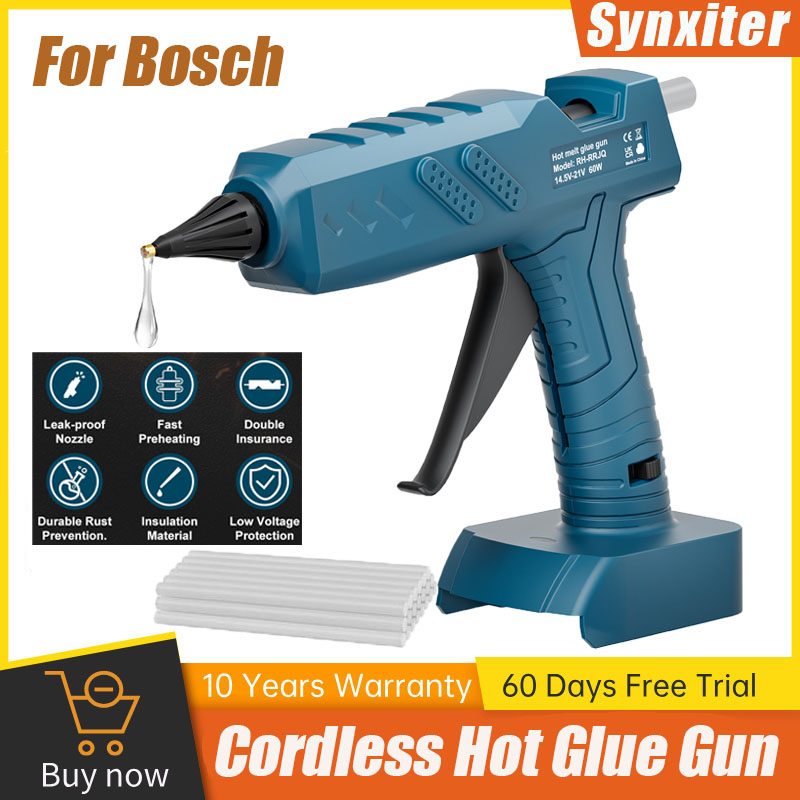 Hot Melt Glue Gun Cordless - Synxiter Akku-Heißklebepistole mit 10P-Klebestiften, tragbar, wiederaufladbar,