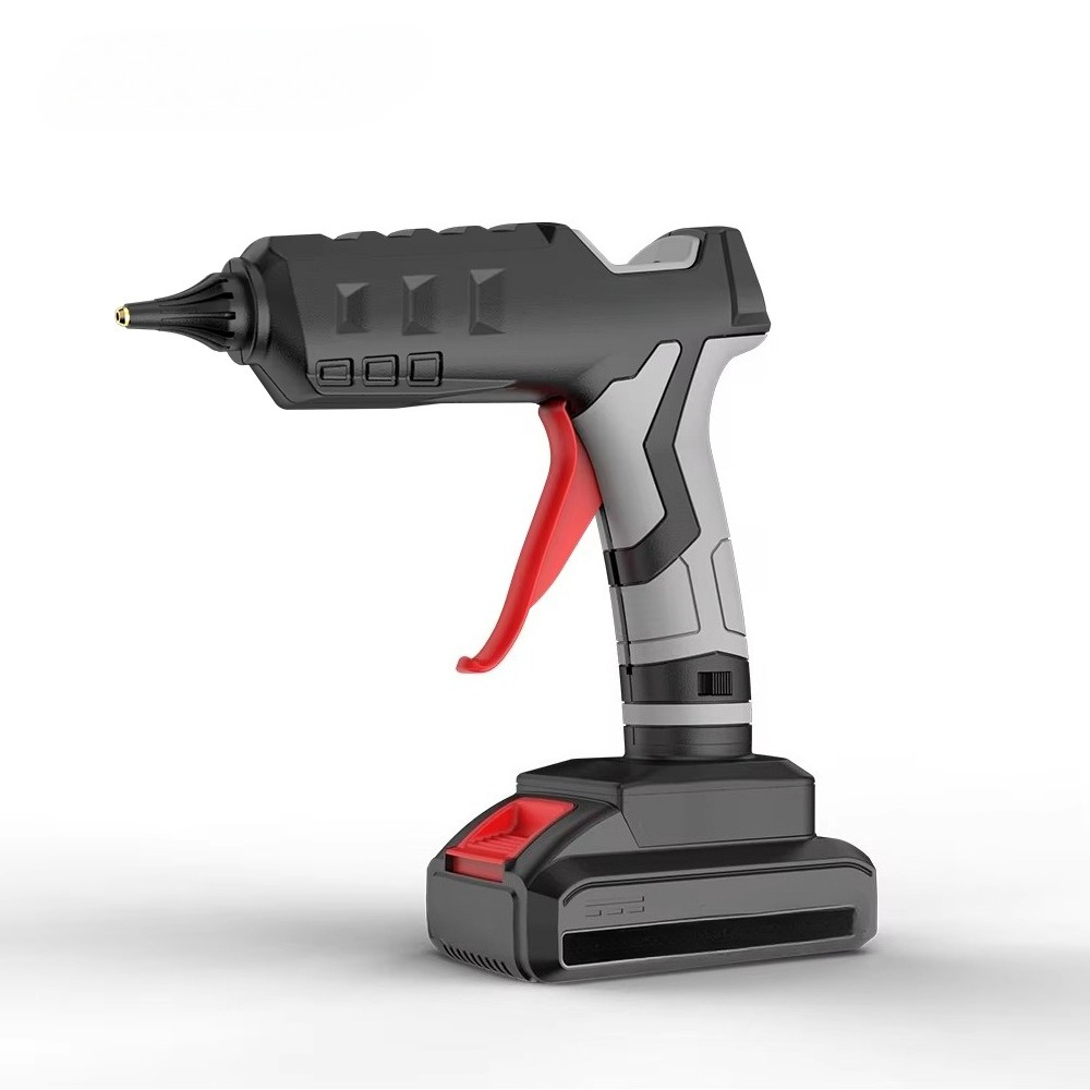 Hot Melt Glue Gun Cordless - Schnurlose Batterie-Heißklebepistole, elektrisches Reparatur-DIY-Werkzeug mit Kupferdüse,