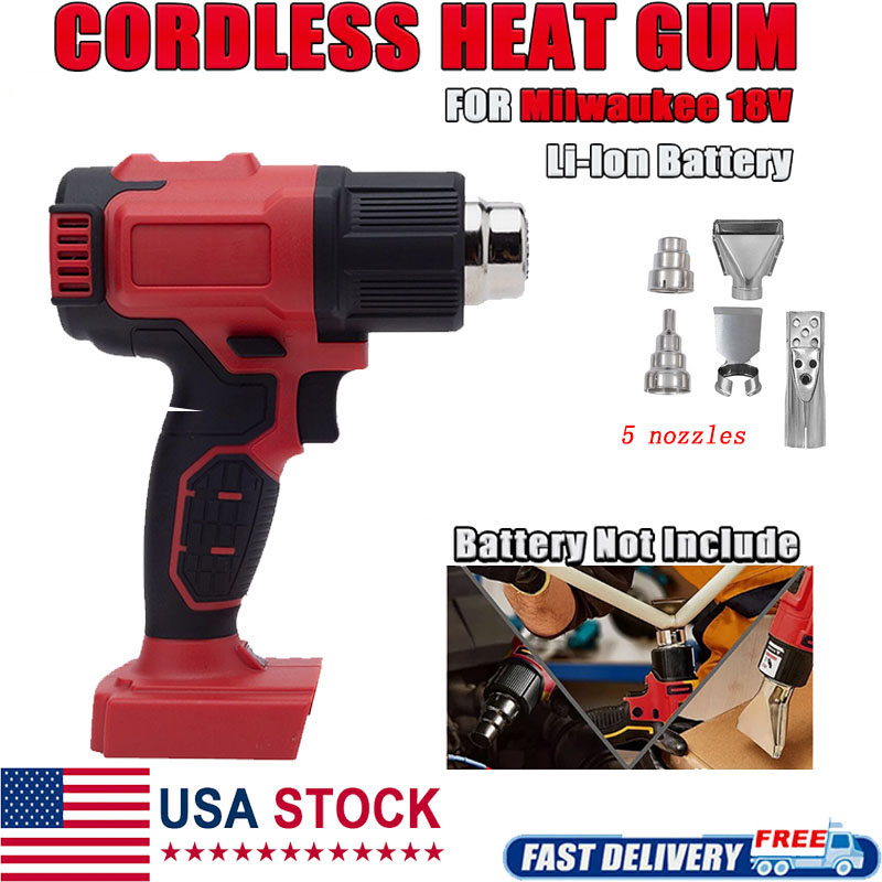 Cordless Heat Gun For Shrink Tubing - Kabelloser Heißluftfön Kompatibel mit Milwaukee 18V