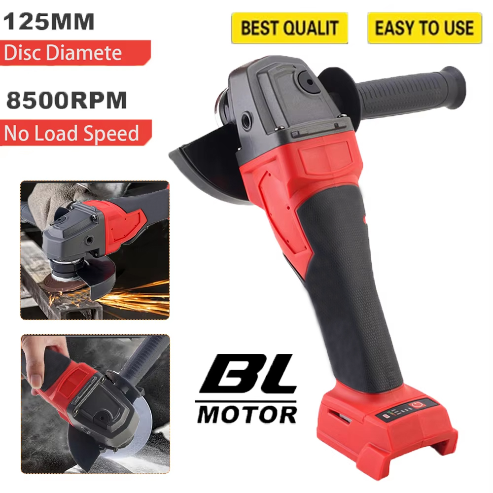 Brushless Angle Grinder Battery Powered - 125-mm-Elektro-Winkelschleifer, 3-Gang, bürstenlos, kabellos, zum Schneiden,