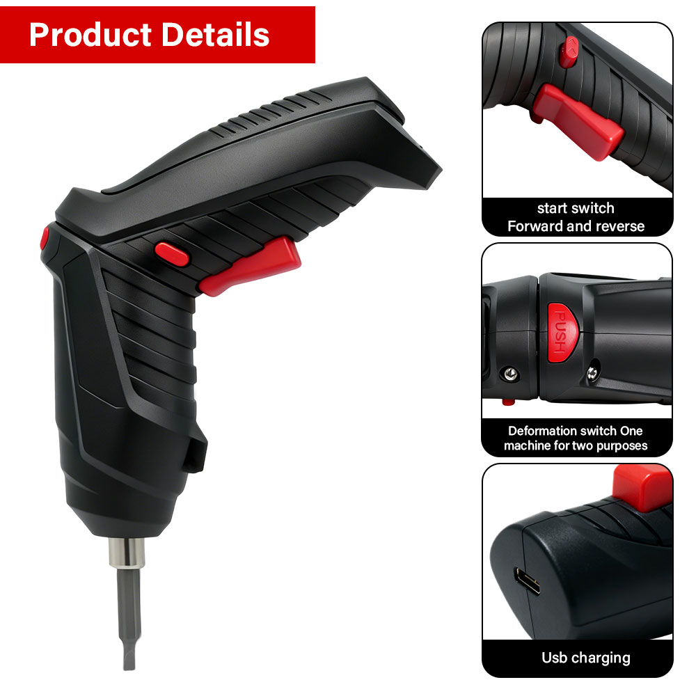 Electric Screwdriver Rechargeable Usb - Multifunktionaler 3,6V Wiederaufladbarer Li-Ionen Akku-Elektroschrauber-Set für