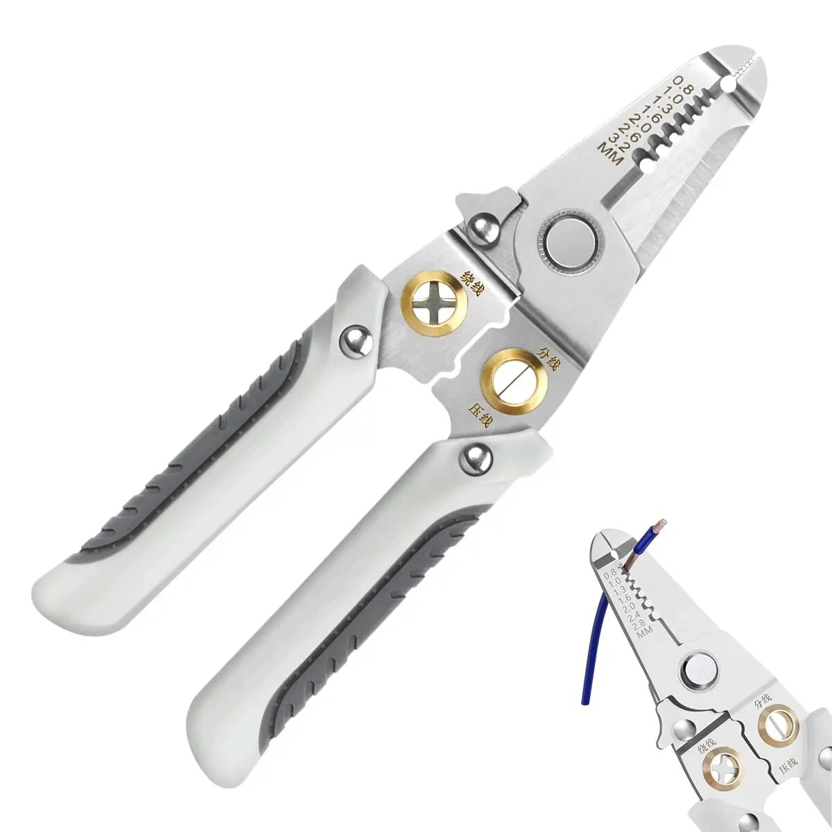 Automatic Wire Stripper Cutter - 6-in-1-Abisolierzange, spezielles Drahtzangen-Werkzeug, Abisolieren von elektrischen
