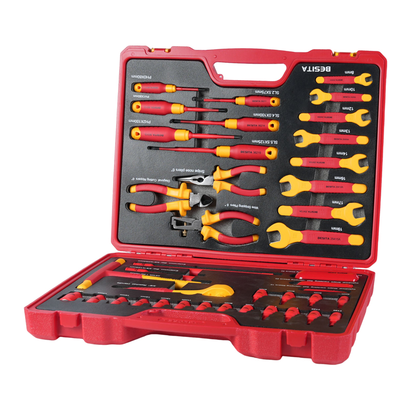 Hand Tools - Professionelles EV-Reparaturwerkzeug-Set, 41-teilig, 1000V Isolierte Schraubenschlüssel,