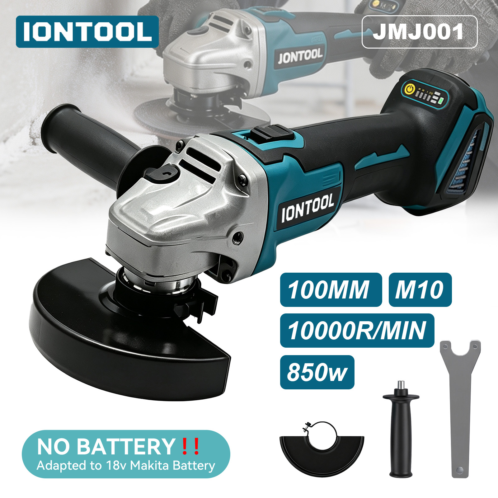 Brushless Angle Grinder Battery Powered - IONTOOL 850W 100mm Akku-Winkelschleifer Elektrowerkzeug Nur