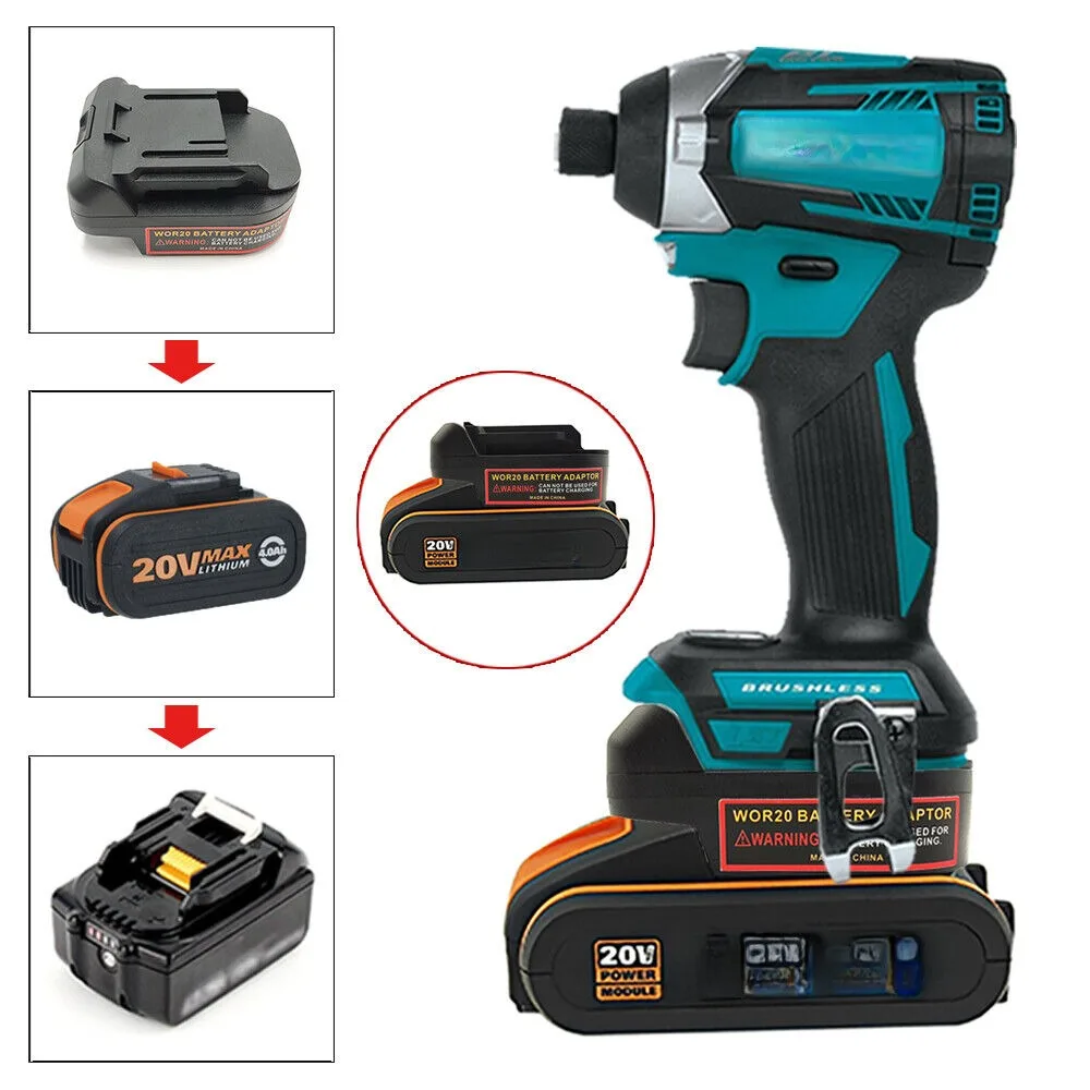 Brushless Cordless Electric Drill 18V - Konverter Batterie Adapter Für Worx 20V
