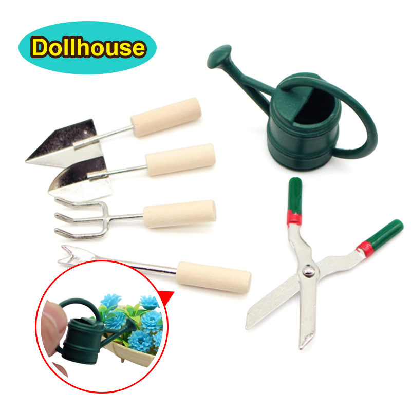 Garden Tools - 1/12 Puppenhaus Simulation Gießkanne Spaten Schere