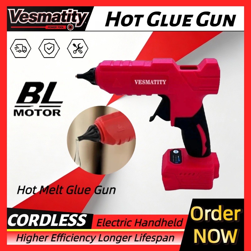 Hot Melt Glue Gun Cordless - Kabellose elektrische Heißklebepistole mit Schmelzklebesticks, schnelles,