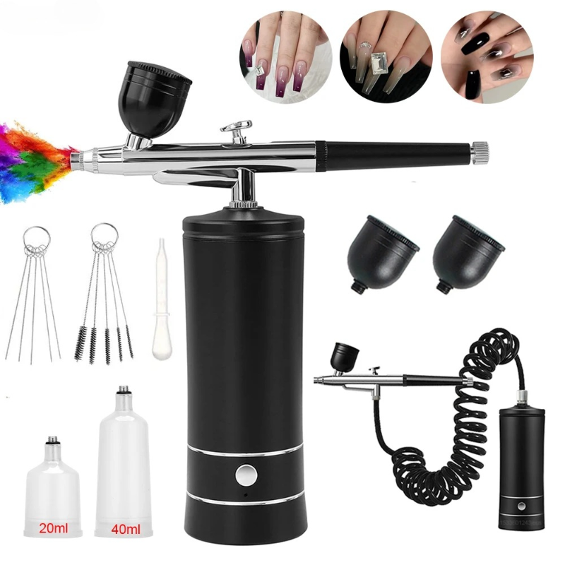 Airbrush Kit With Mini Compressor - Airbrush Nail Art Malset mit Kompressor