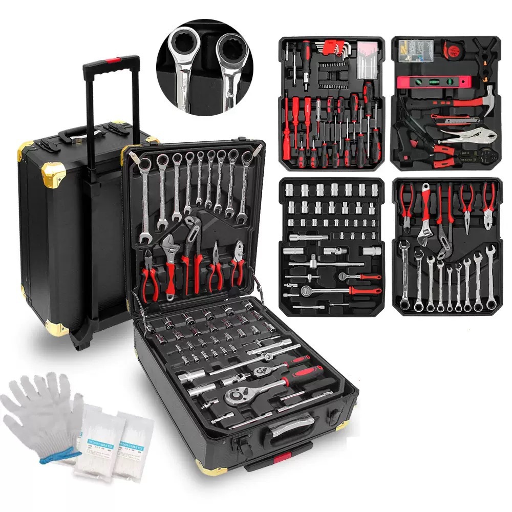 Hardware - 399-teiliges Chrom-Vanadium-Stahl Reparatur-Werkzeugset mit Großem Doppel-Schraubenschlüssel