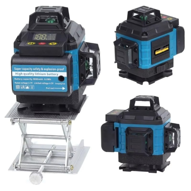 Laser Level 16 Lines 4D Green - Digitale 16-Linien-4D-Laser-Nivelliergerät in Grün, selbstnivellierend, 360-Grad-Rotationslaser-Nivelliergerät