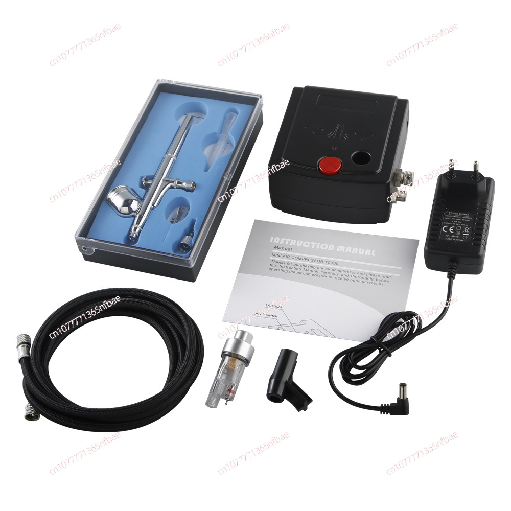Airbrush Kit With Mini Compressor - Mini-Airbrush-Kompressor-Set mit Auto-Stopp, Tragbares Airbrush-Set für