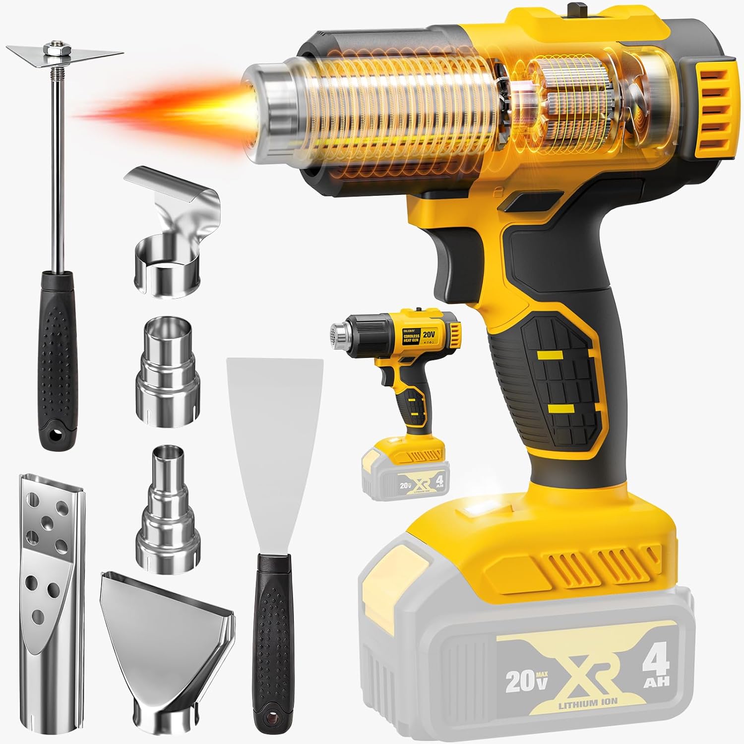 Cordless Heat Gun For Shrink Tubing - Kabellose Heißluftpistole Kompatibel mit 20V Akku,