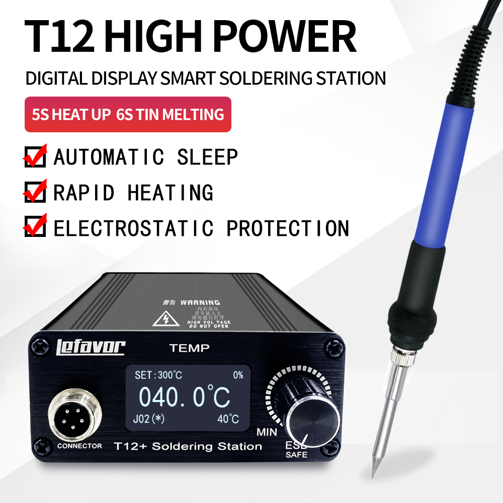 Digital Soldering Station T12 - T12 + Lötstation Lötkolben 1,3 Zoll