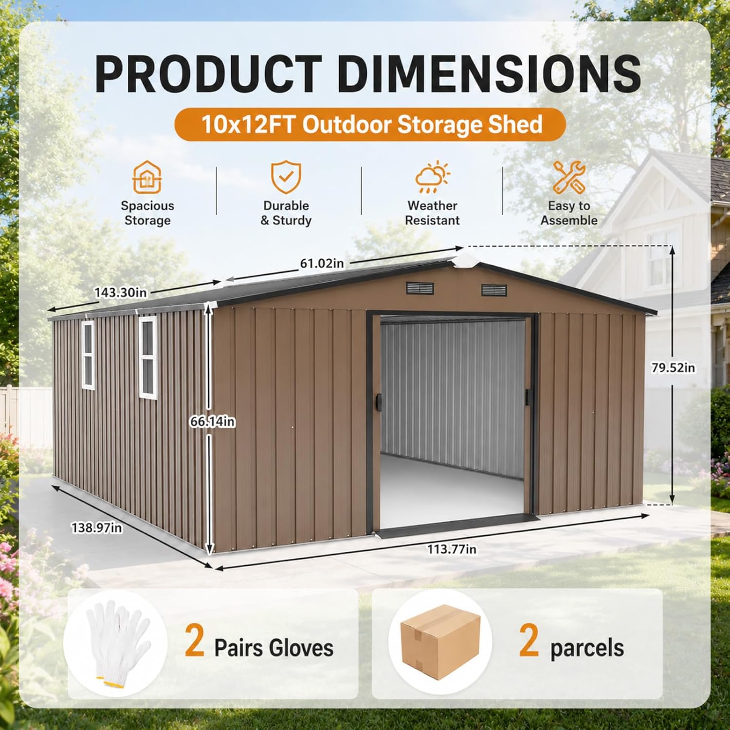 Metall-Geräteschuppen 10x12FT  – Garden Tools Bewertung und Preis