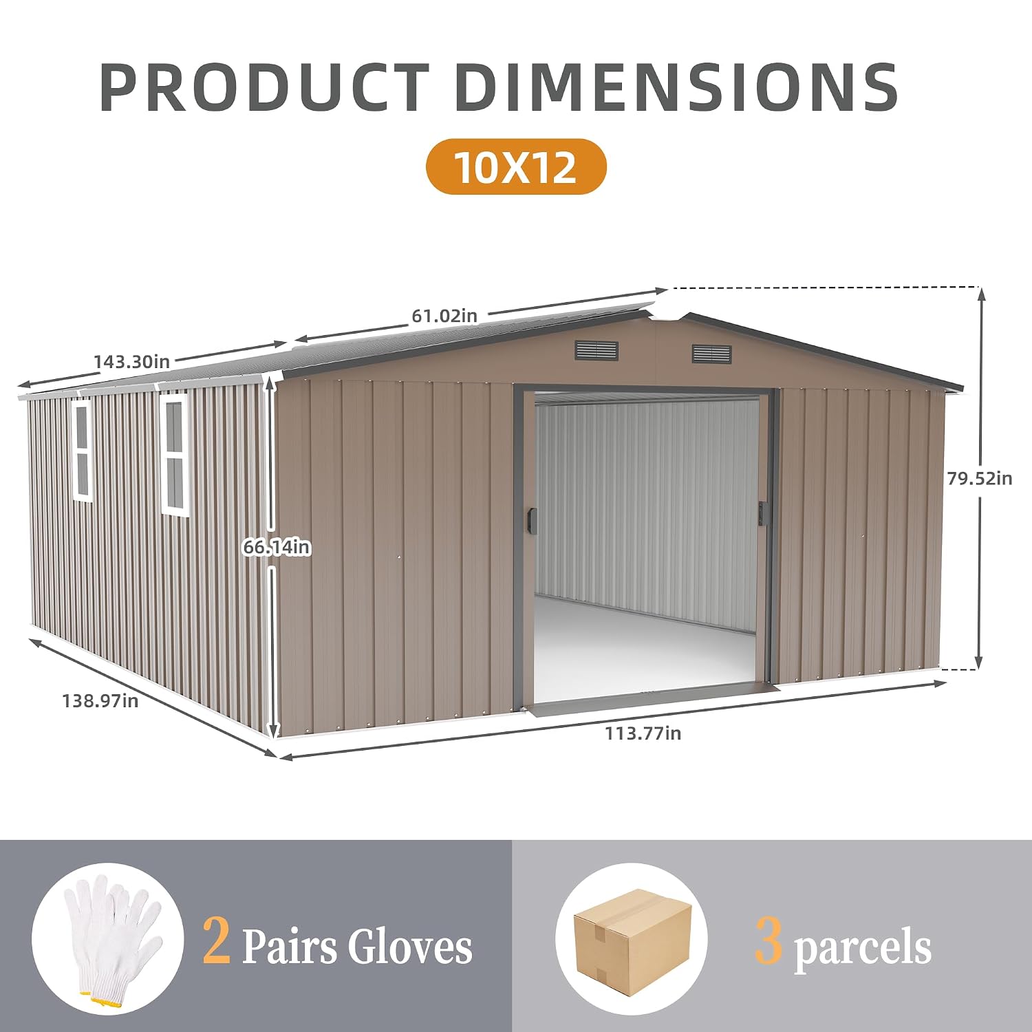 10x12 FT Outdoor-Lagerschuppen – Garden Tools Bewertung und Preis