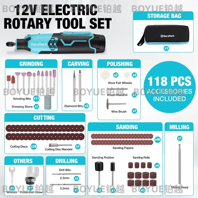 12V Kabelloses Rotationswerkze – Cordless Rotary Tool Kit Accessories Bewertung und Preis