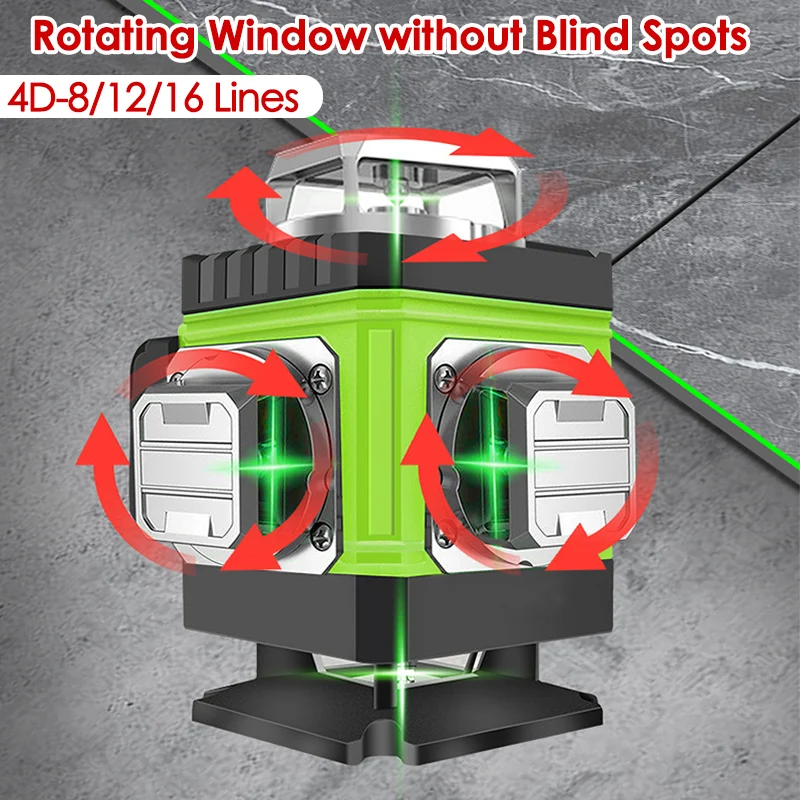 8/12/16 Linien Laser Level 4D  – Laser Level 16 Lines 4D Green Bewertung und Preis