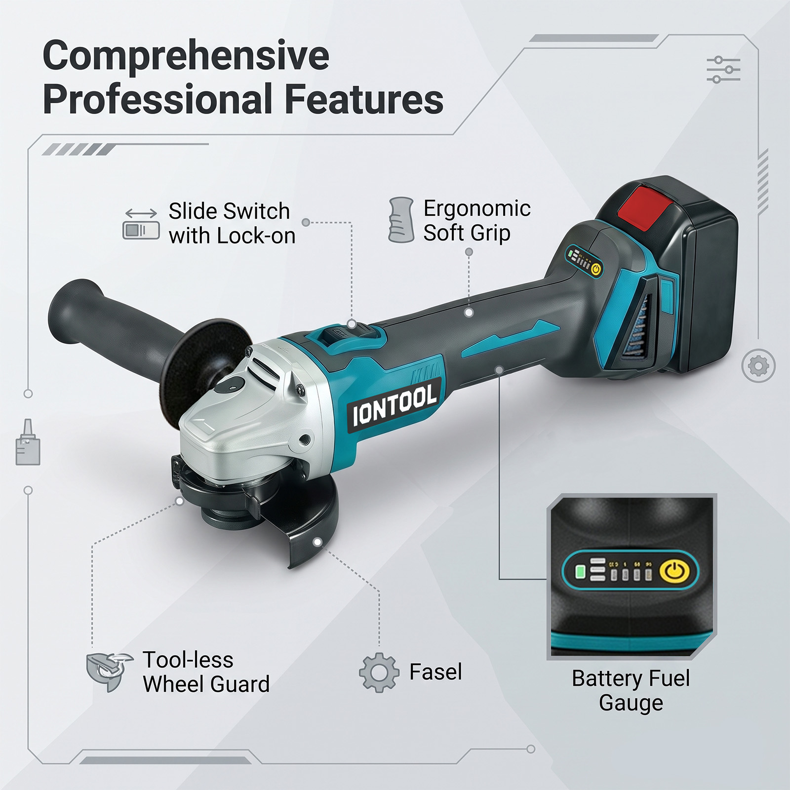 IONTOOL 850W 100mm Akku-Winkel – Brushless Angle Grinder Battery Powered Bewertung und Preis
