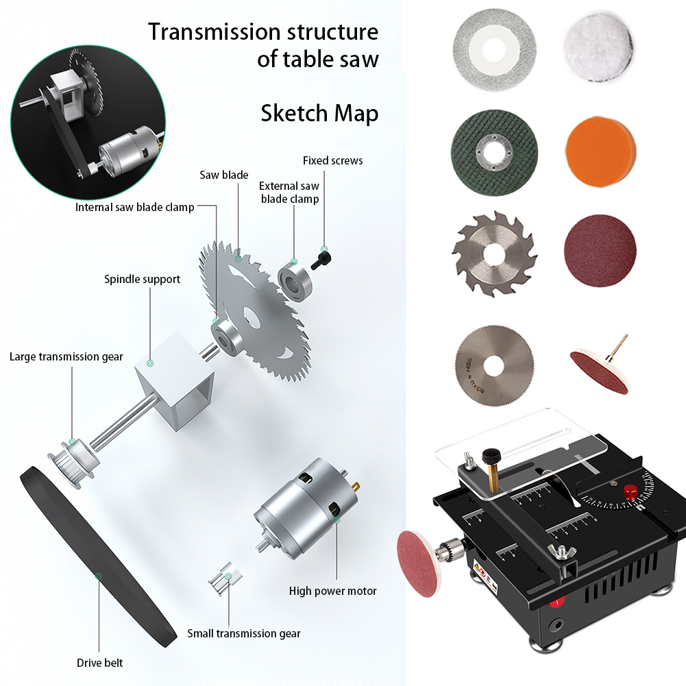 Präzisionsmessführung für elek – Mini Table Saw For Woodworking Bewertung und Preis