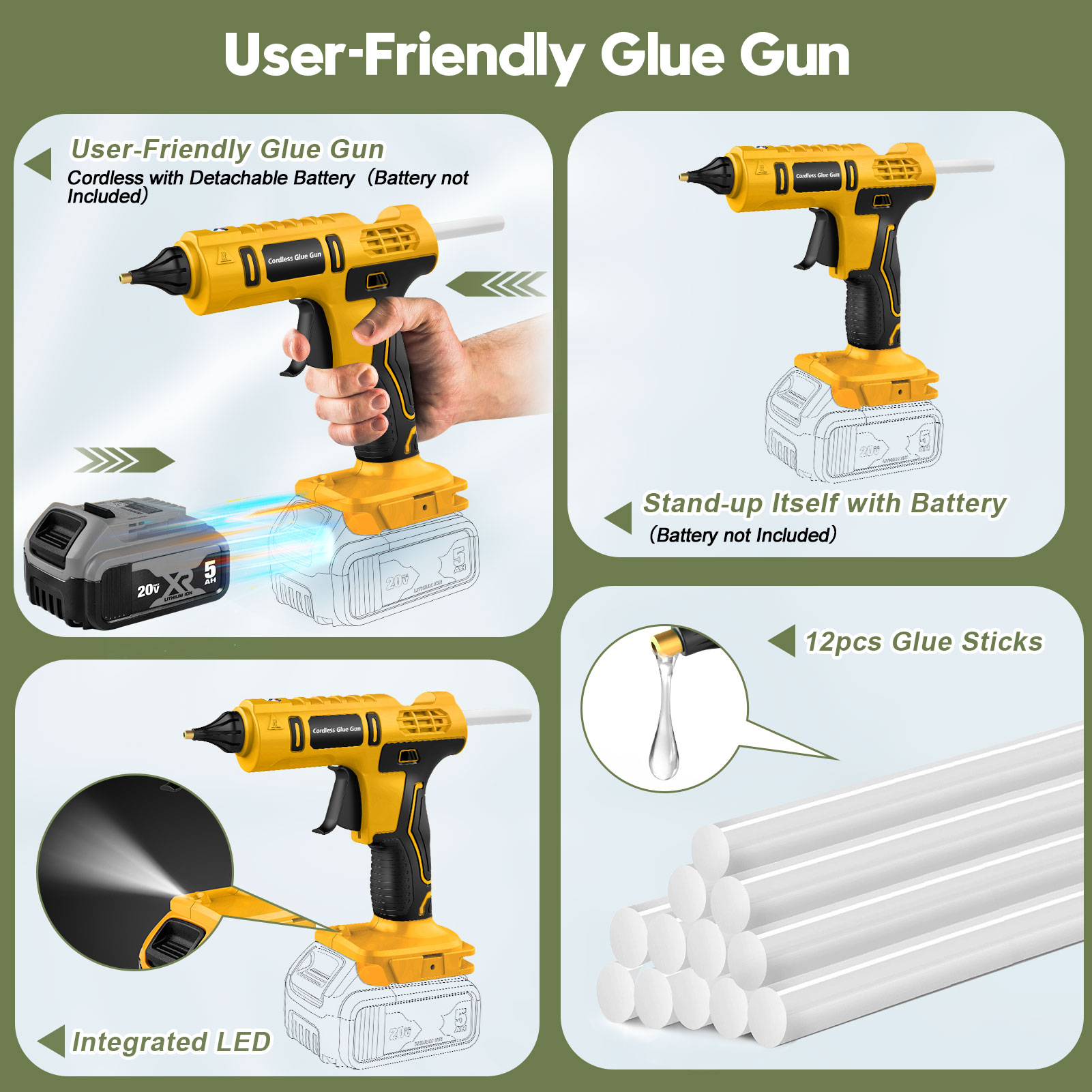 100 W kabellose Heißklebepisto – Hot Melt Glue Gun Cordless Bewertung und Preis
